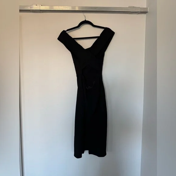 Aritzia Talula Black Backless Off-Shoulder Dress - Picture 2 of 3